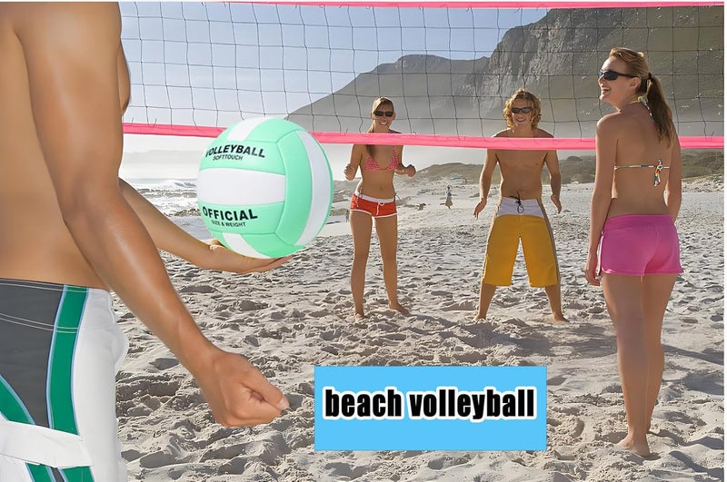 ZLY Volleyball,Official Size 5 Volleyballs for Indoor Outdoor,Soft Touch Volleyballs for Beach Play Pool Training Game with Ball Pump - Image 3